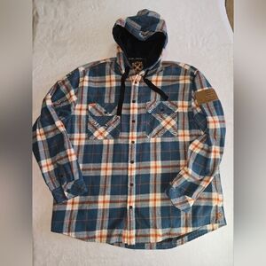 Howitzer Patriot Mfg Plaid Shirt Jacket, Mens 2XL
